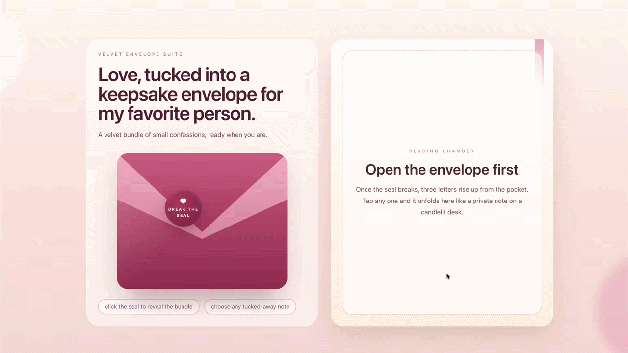 Velvet Envelope Suite